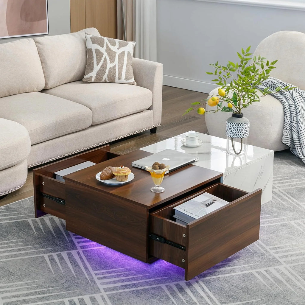 43" LED Coffee Table with 2 Storage Drawers J70490