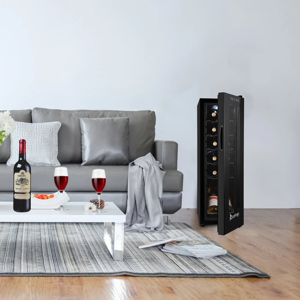 115V 85W 1.2cu.ft/34l Electronic Wine Cabinet with Transparent Glass Door E41342