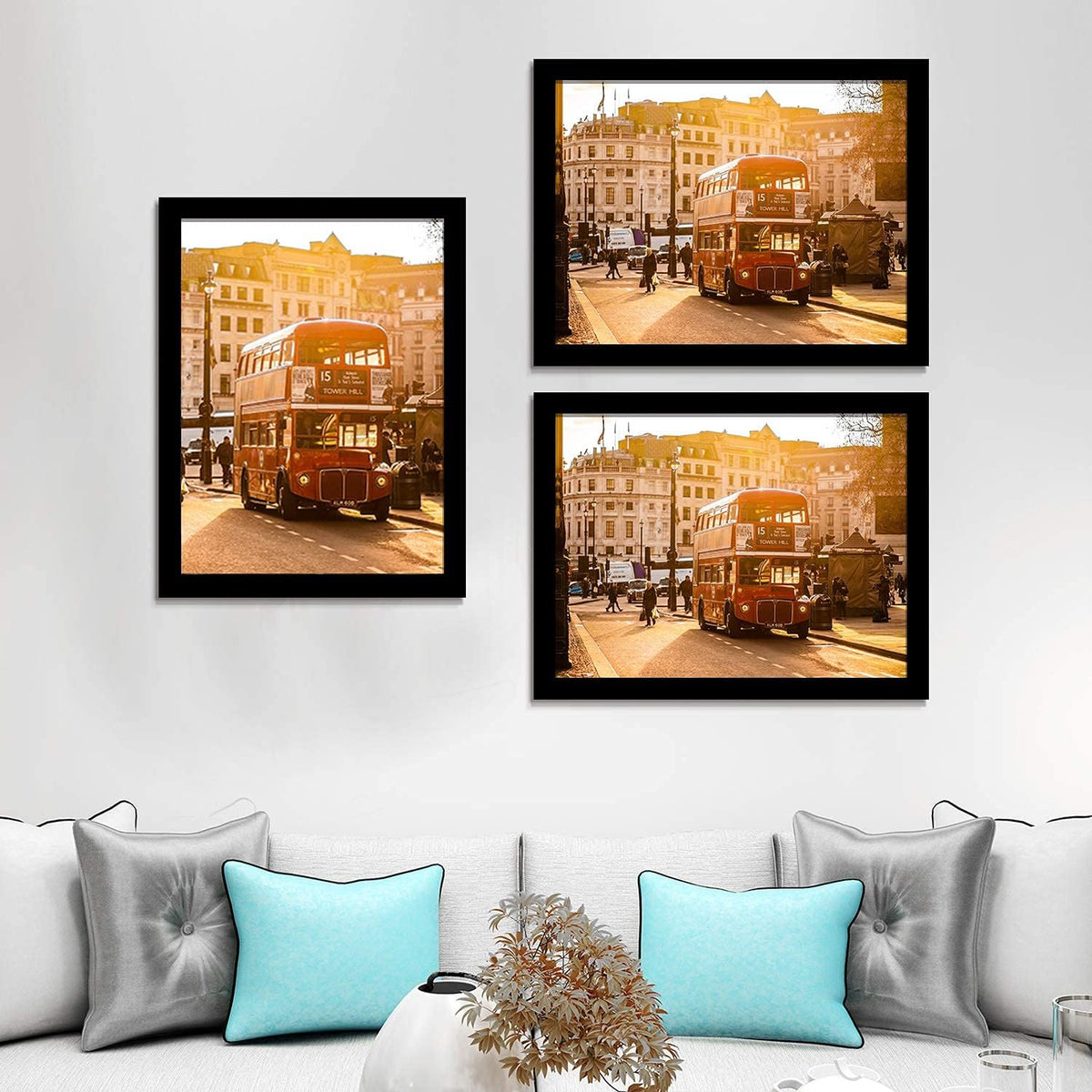 Black 3 Pack 18x24 Picture Frame Solid Wood G76374
