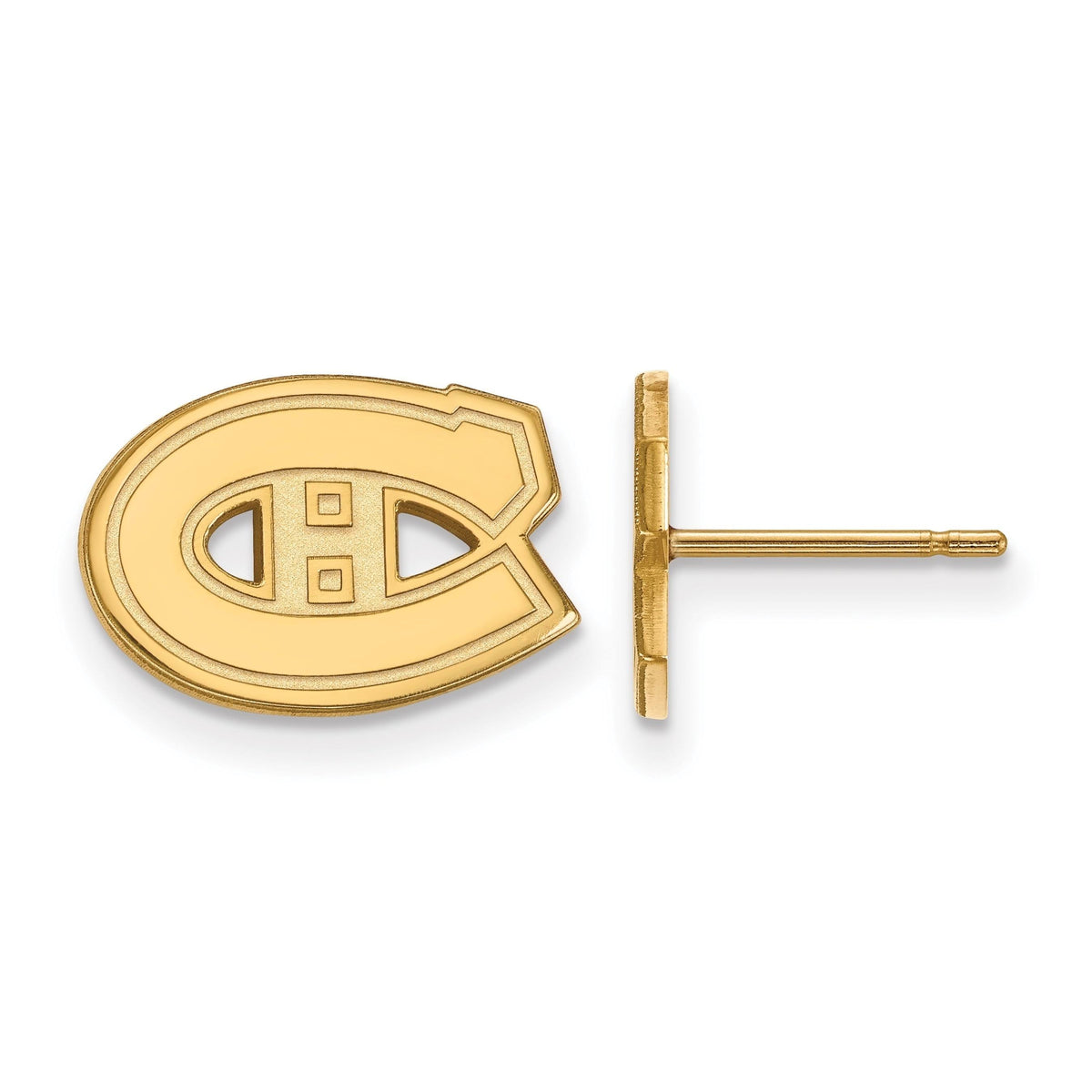10k Yellow Gold NHL Montreal Canadiens Post Earrings W8430