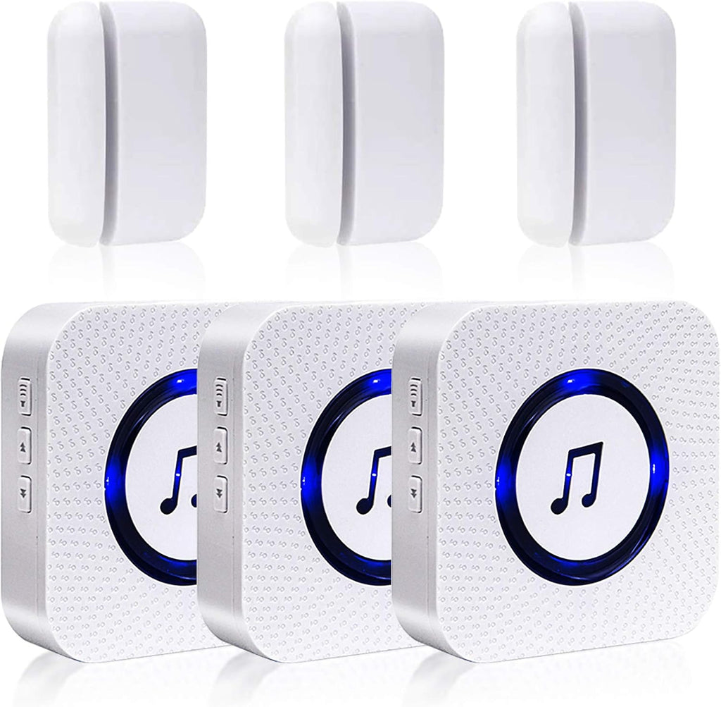 Wireless Door Open Chime with 3 Receiver 3 Magnetic Sensor S22481