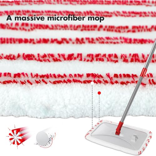 Extra Large Microfiber Flat Mop with 5 Pad J274