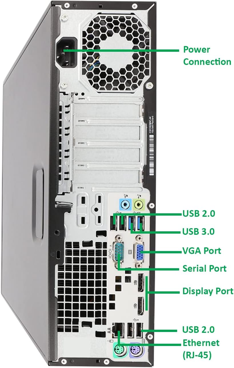 HP 705 G2 Desktop PC AMD Pro A4-8350B R5 Processor, 8GB Ram, 256 GB M.2 SSD, WiFi & Bluetooth, Wireless Keyboard Mouse, 27 Inch LED Monitor, Windows 10 I5681