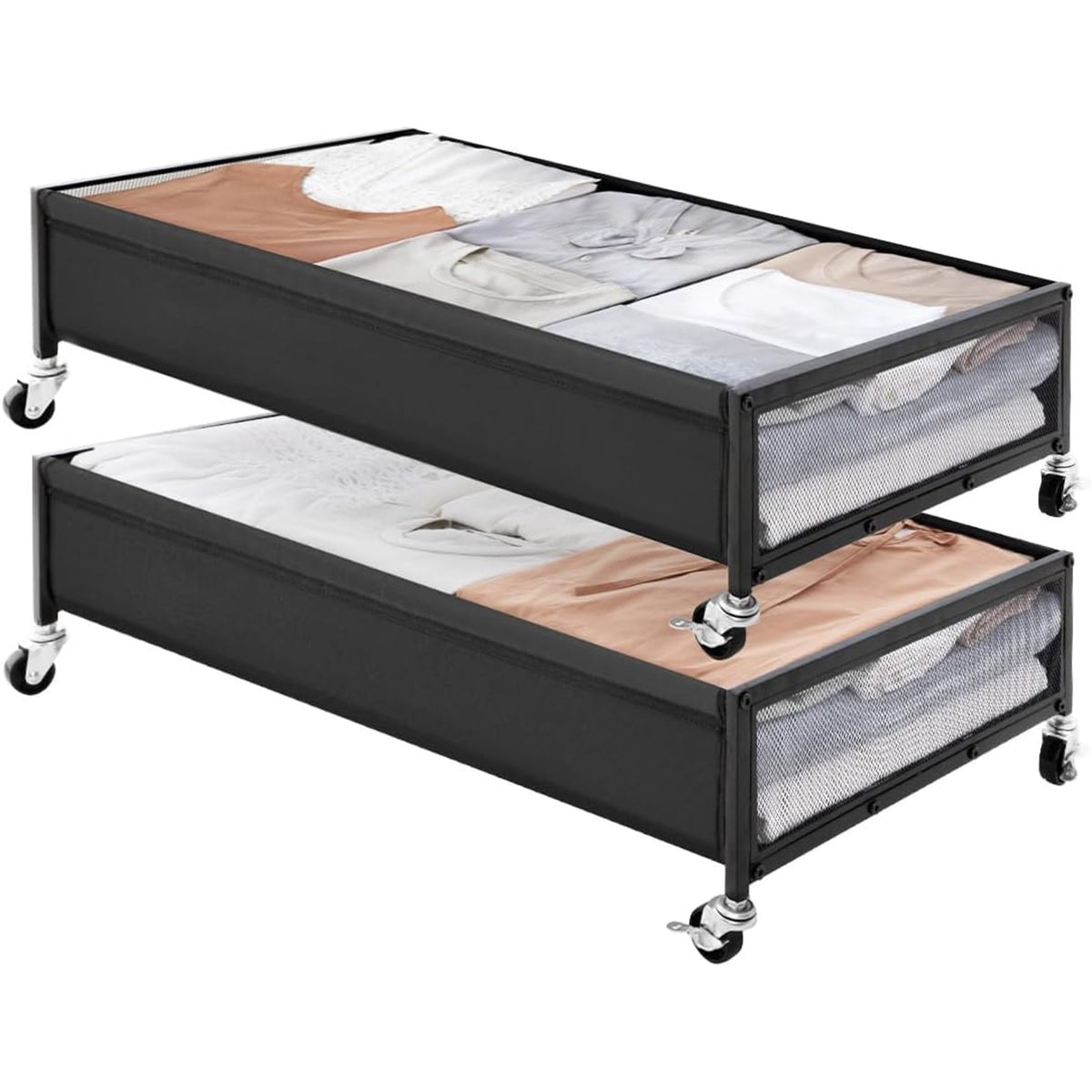 2-Pack Metal Underbed Storage Bins, 80L E4056