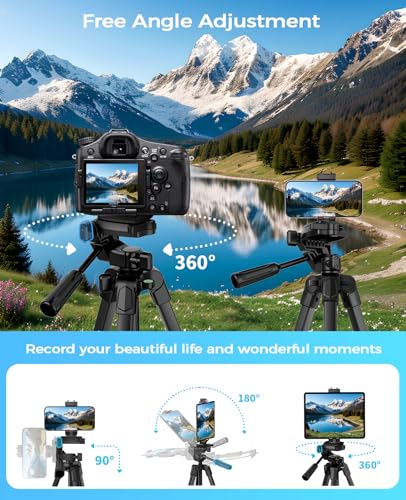 67" Aluminum Tripod with Phone Holder & Wireless Remote G2206