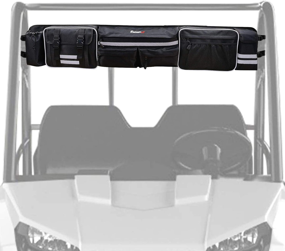 UTV Large Roll Cage Organizer, Cargo Rear Storage Bag with Reflective Strip B235916