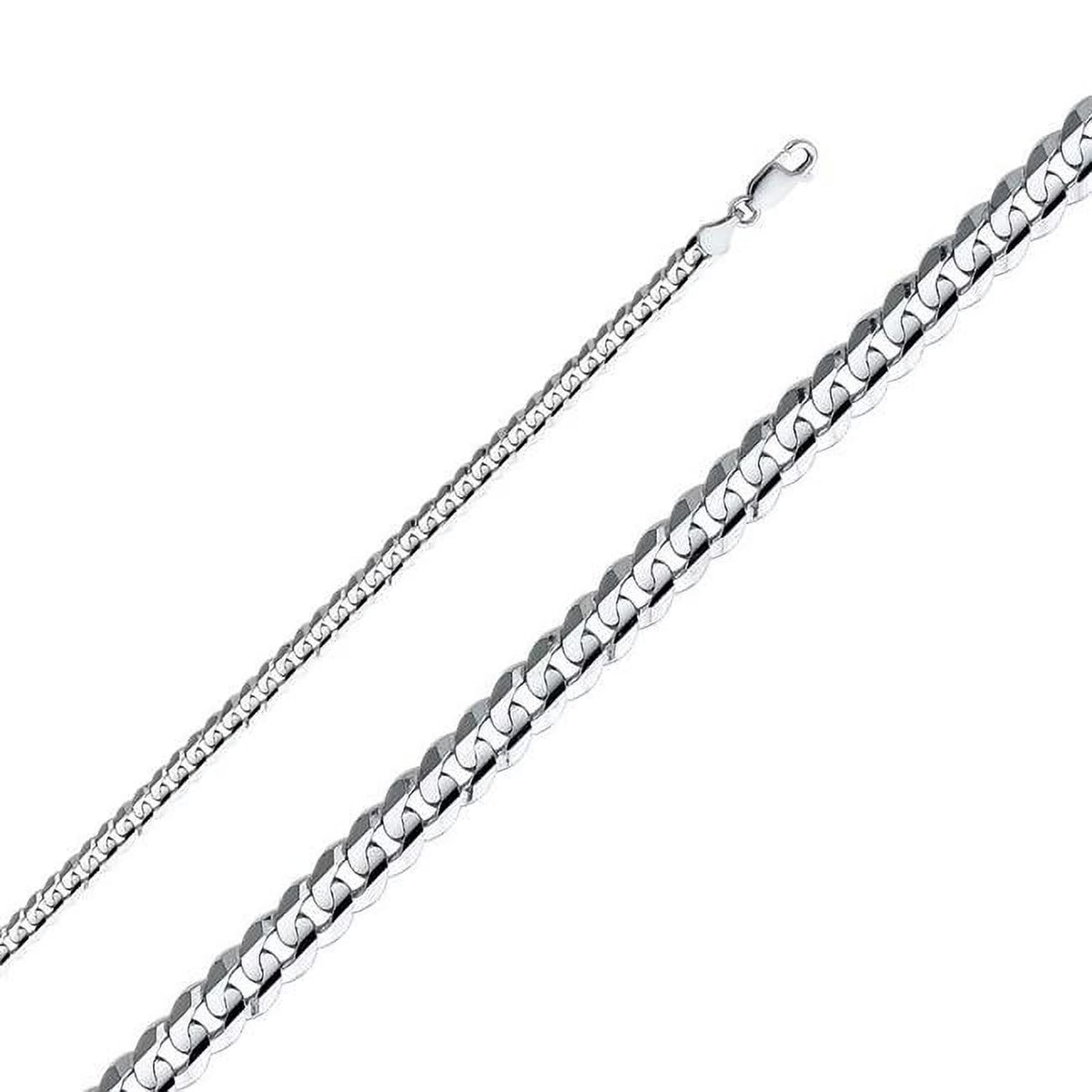 14K White Gold 4.8 mm Cuban Chain G661