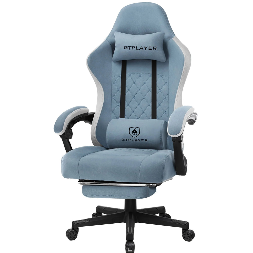 Lightblue Ergonomic Gaming Chair with Footrest E9481