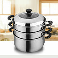 Stainless-Steel Steamer 3-Layers 2-Trays 30cm L64272