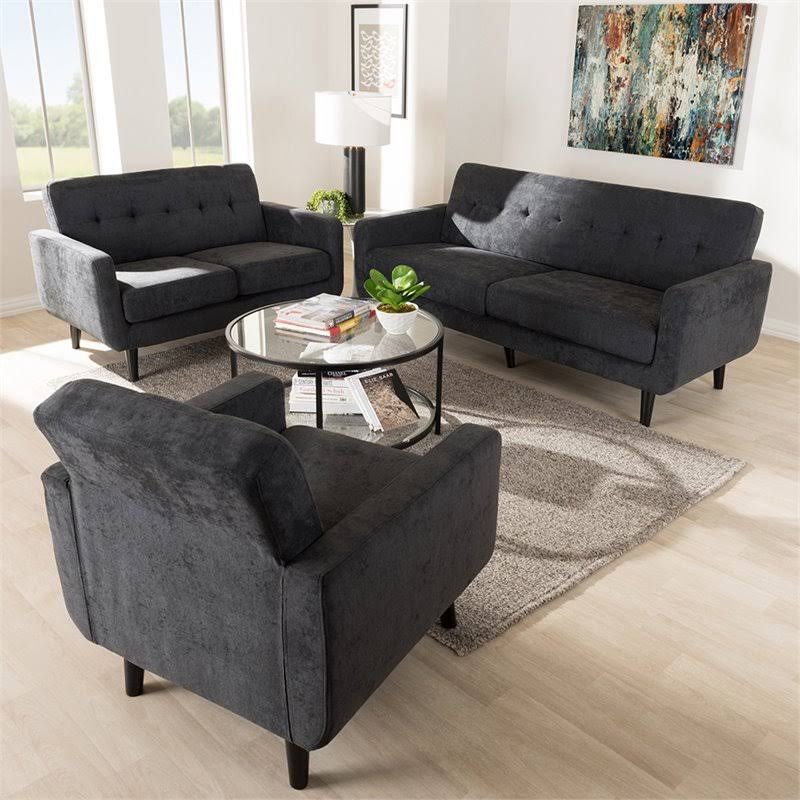Dark Gray Tufted Sofa Q810