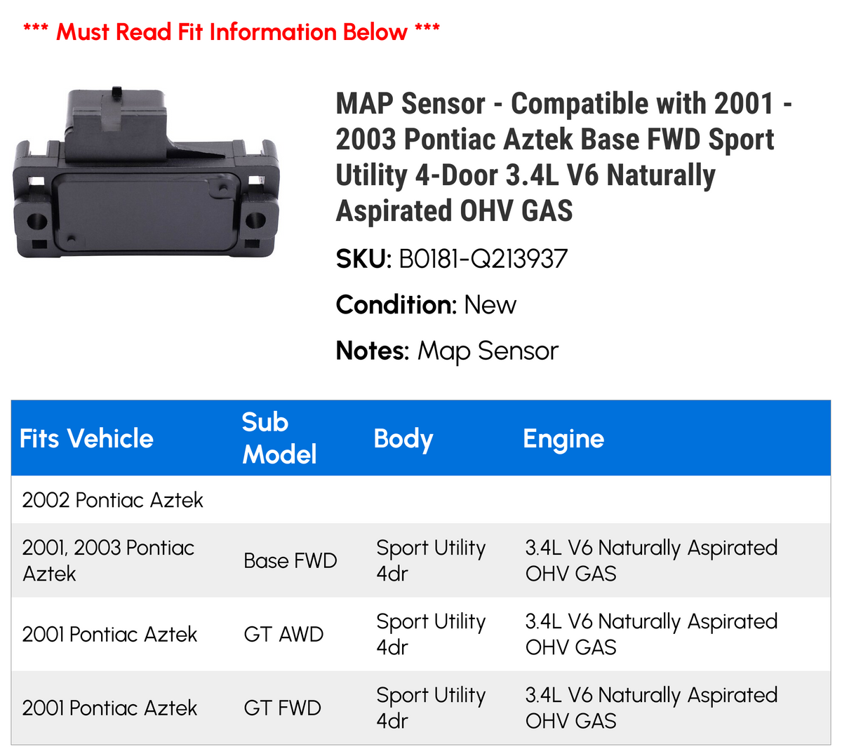 MAP Sensor E9883