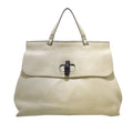 White Calf Leather Satchel S420623