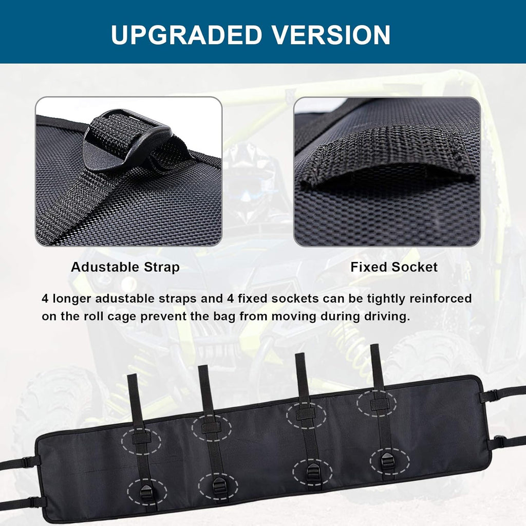 UTV Large Roll Cage Organizer, Cargo Rear Storage Bag with Reflective Strip B235916