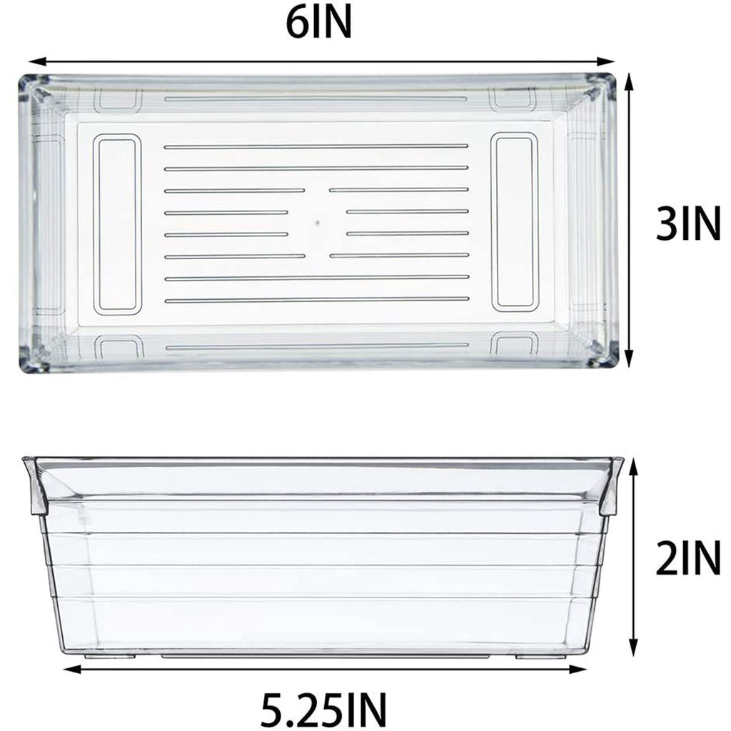 Set of 8 Clear Plastic Drawer Organizer Tray X55629