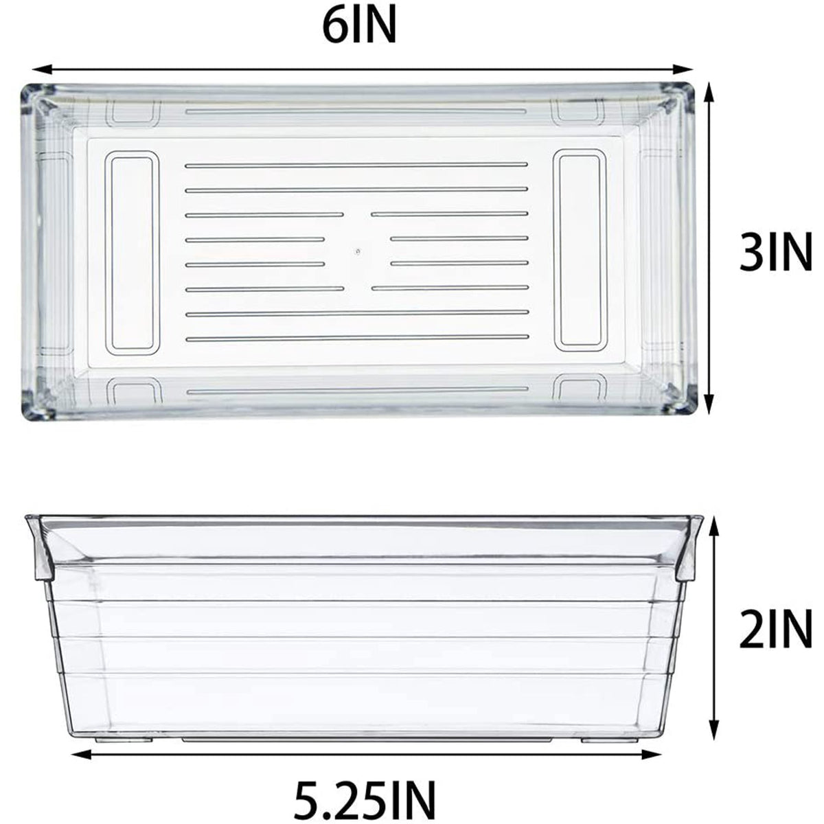 Set of 8 Clear Plastic Drawer Organizer Tray X55629