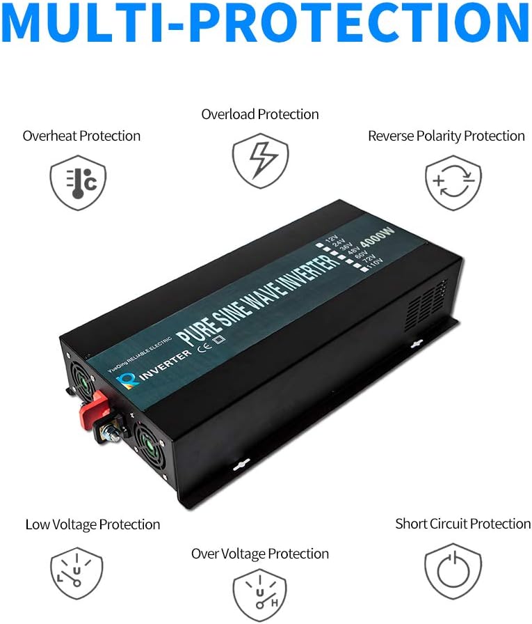 12Vdc to 120Vac 4000W Pure Sine Wave Power Inverter Z43987