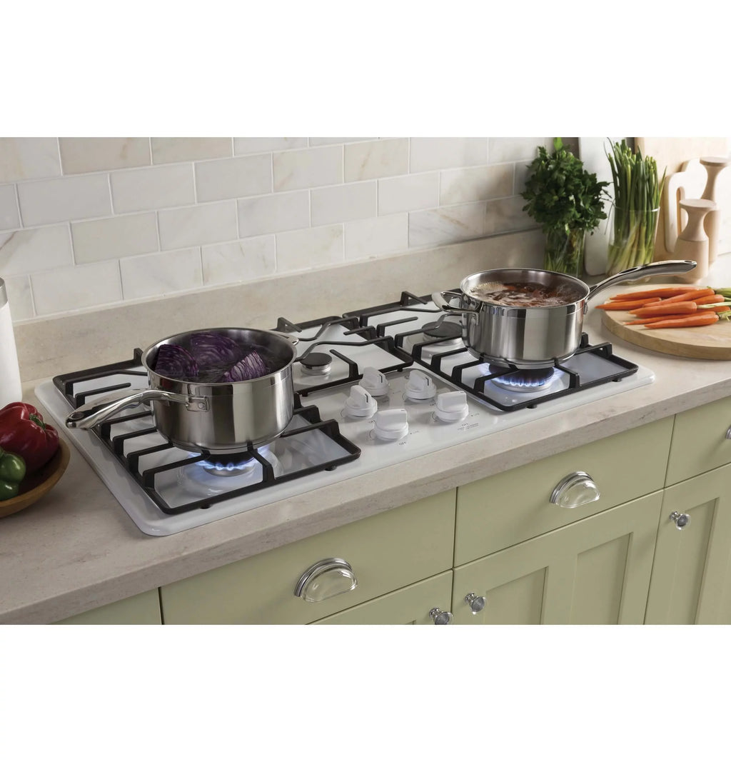 36" Gas Cooktop with 5 Sealed Burners in White H866