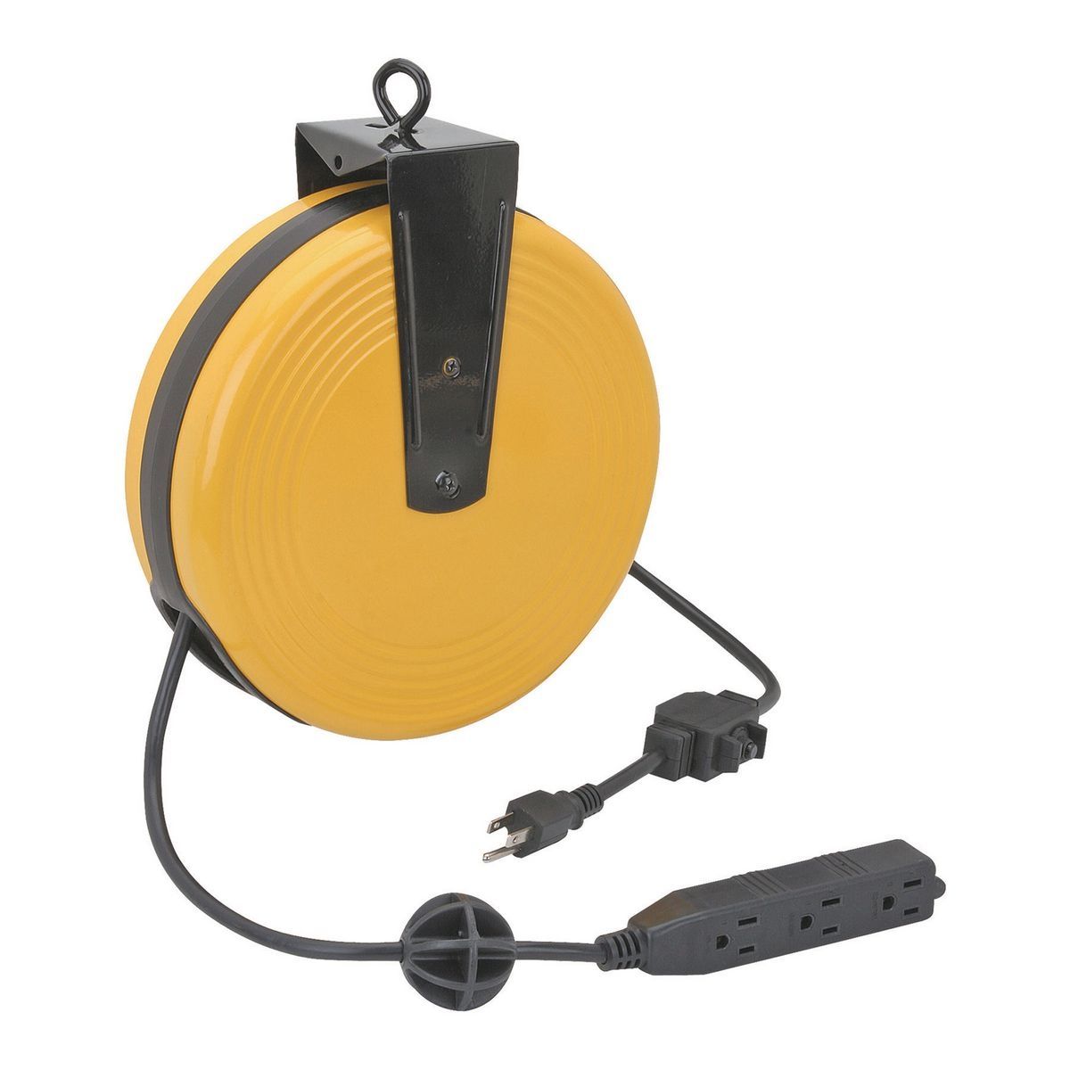 30 ft. Retractable Cord Reel with Triple Tap, Black X744876