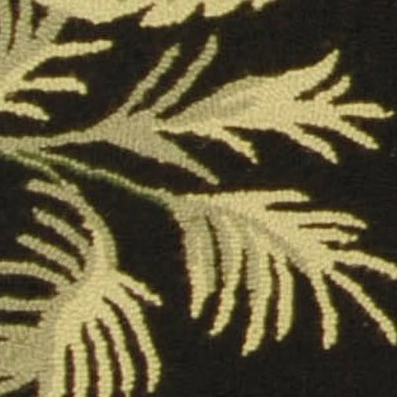 Wool Runner Rug, Black/Green, 2'6" x 12' J12193