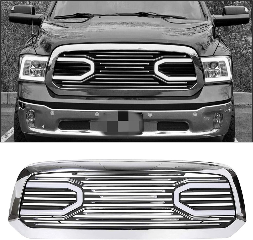 Chrome Front Grille Grill Replacement Shell for RAM 1500 Z4505
