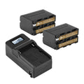 2 Pack Np-f970 Battery and Compact Smart Charger Kit 7.2v 7800mAh N200