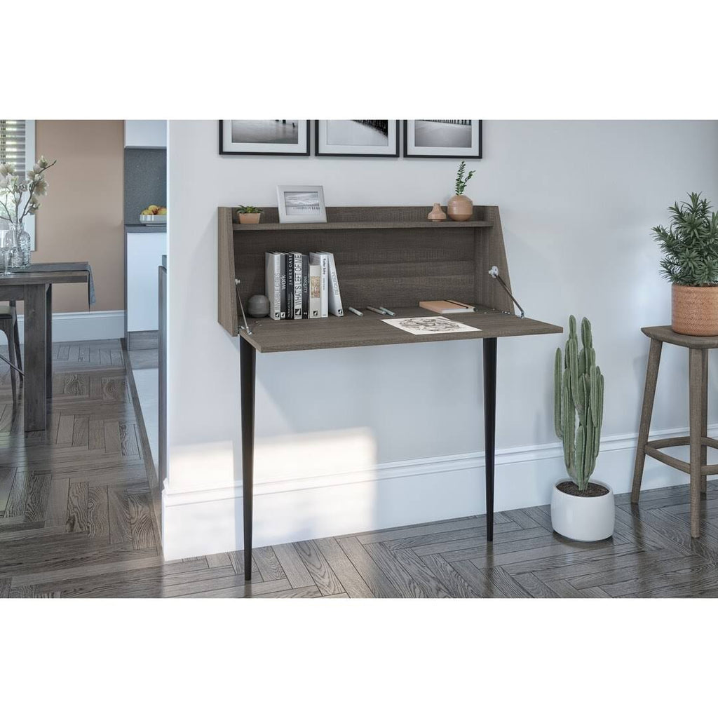 Secretary Desk in White and Bark Grey H781