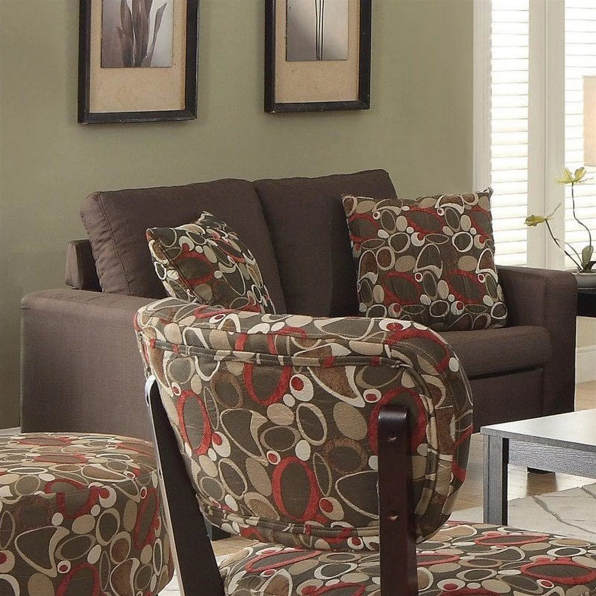 Chocolate Cappuccino Transitional Loveseat J45561