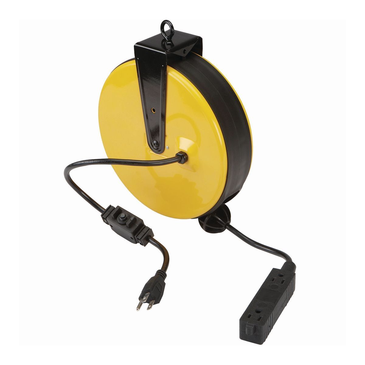 30 ft. Retractable Cord Reel with Triple Tap, Black X744876