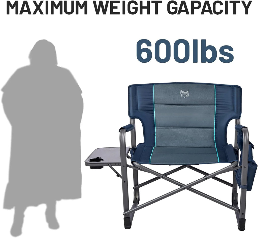 Oversized Heavy Duty Folding Camping Chair with Side Table and Side Pocket M435135