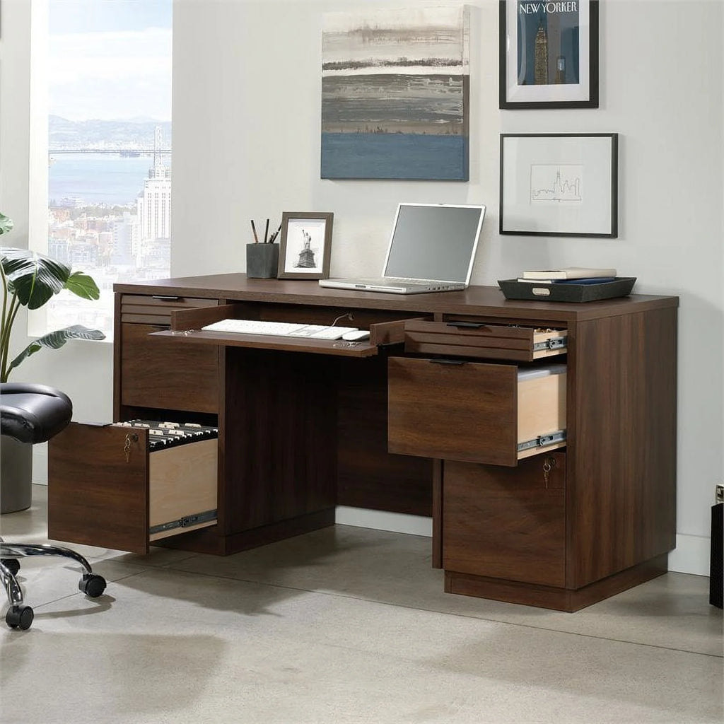 60" Credenza Desk & 2-Drawer Lateral File Cabinet A8105