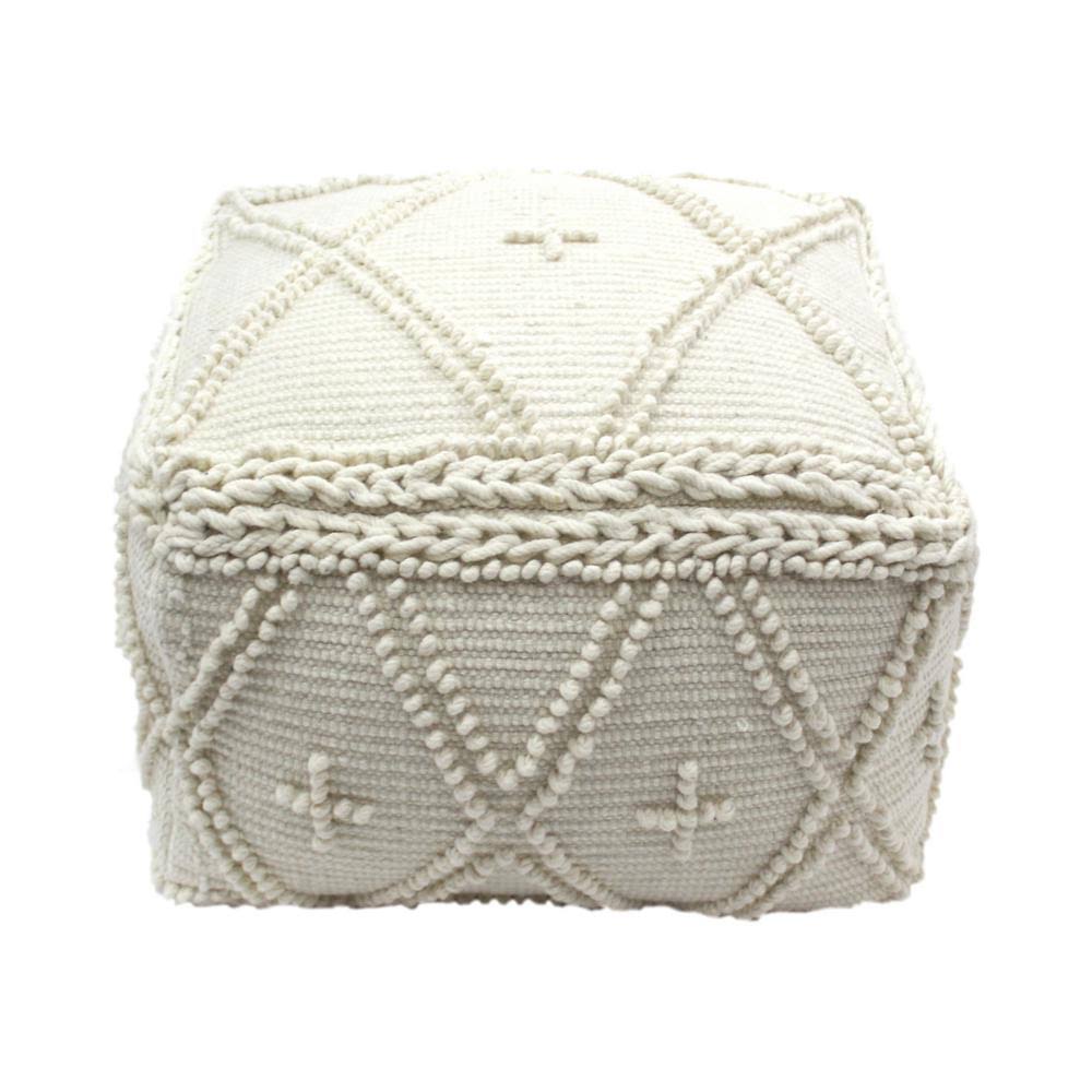 White Rectangular Pouf F653156