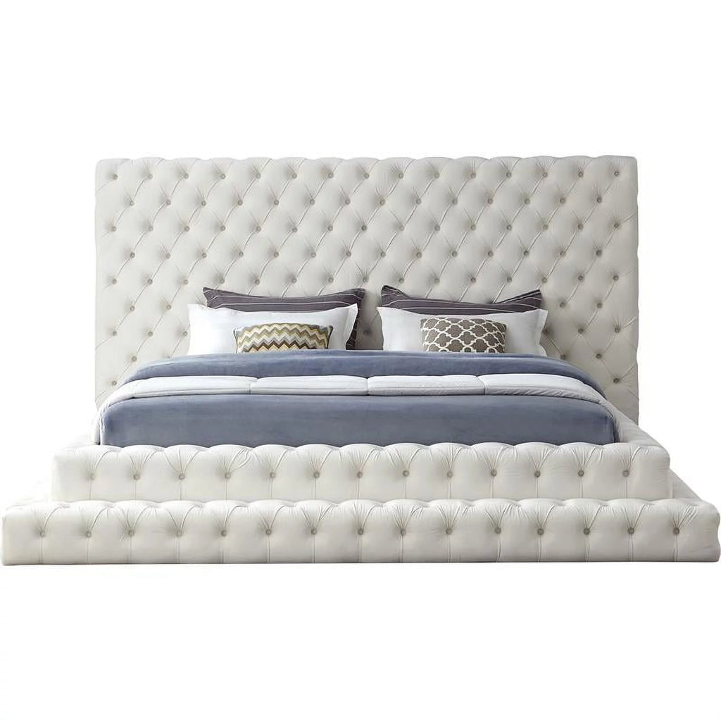 Cream Velvet King Bed N545672