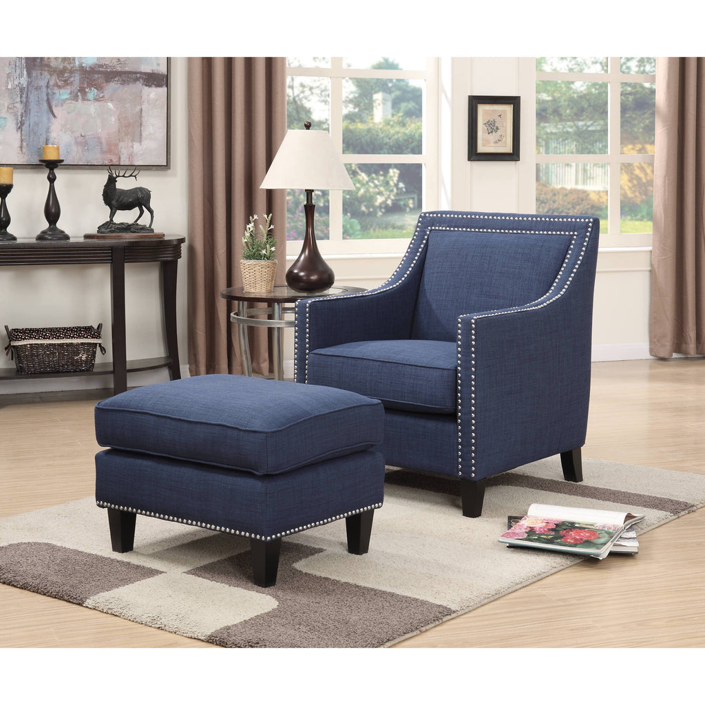 Blue Chair and Ottoman F61126