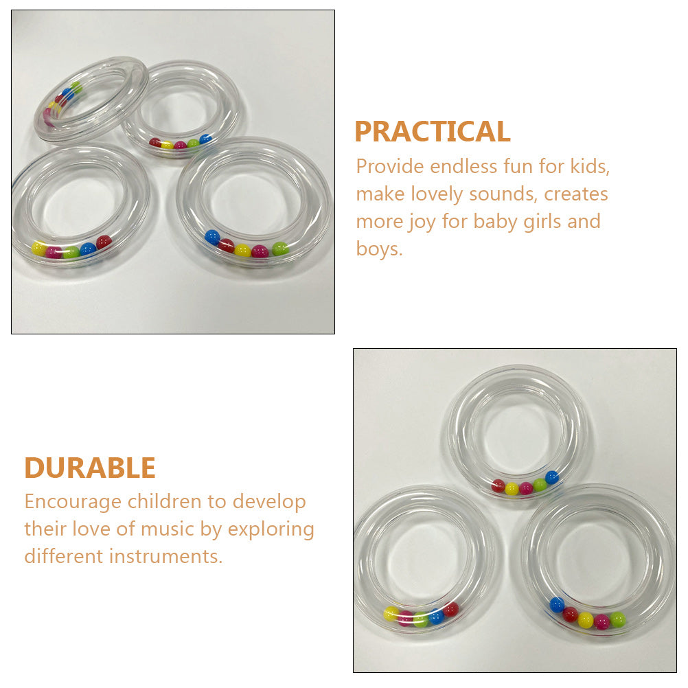 Transparent Circle Rattle Hand Crank Toy Newborn Toys 0 3 Months Kids Music Infant 4 Pcs R416154
