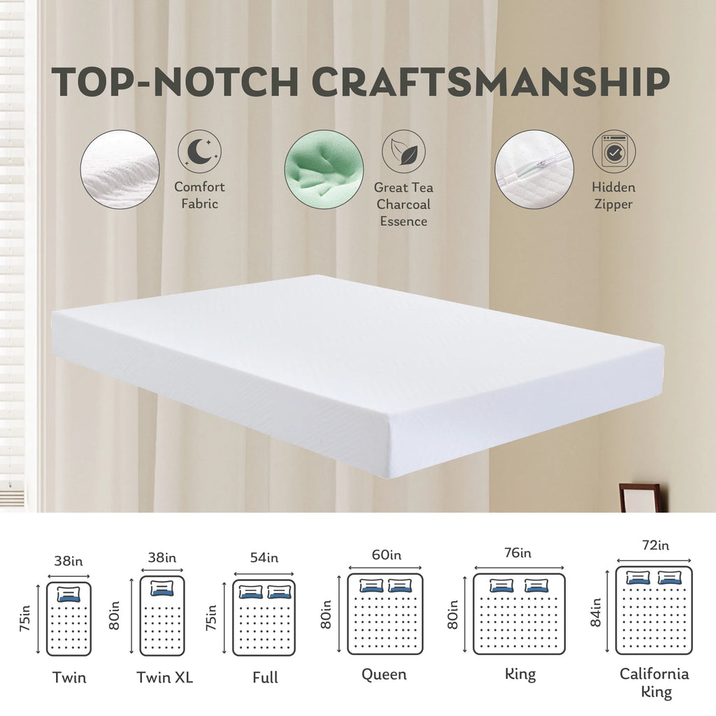 White Twin 6 inch Memory Foam Mattress F4576