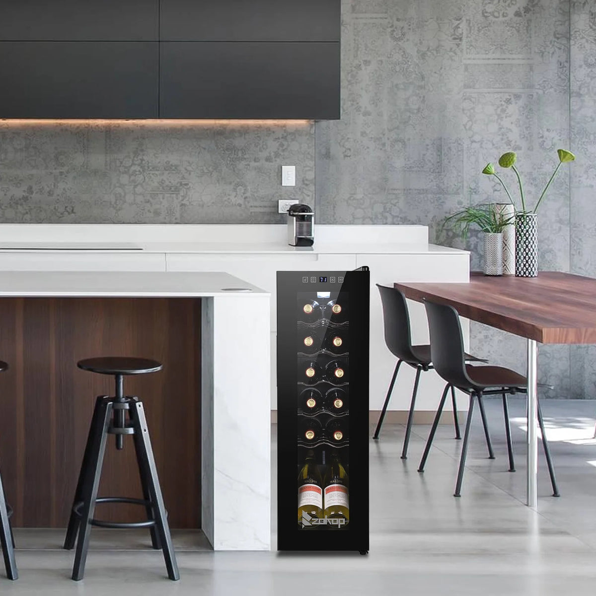 115V 85W 1.2cu.ft/34l Electronic Wine Cabinet with Transparent Glass Door E41342