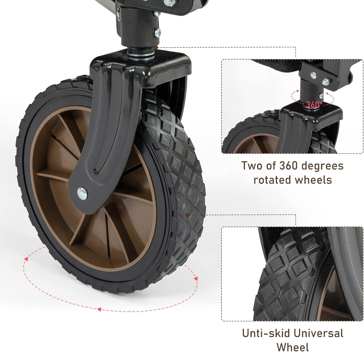 Heavy Duty Collapsible Folding Wagon Utility Cart with Universal Wheels & Adjustable Handle T130424