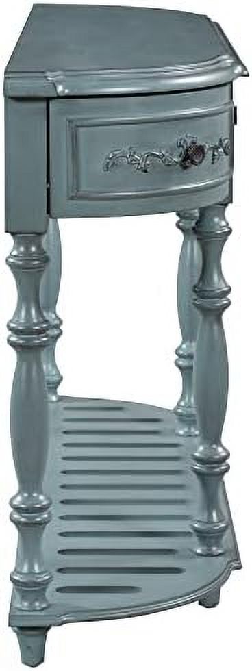 Curved Console Table with 4 Drawers Solid Wood Frame Black U9151