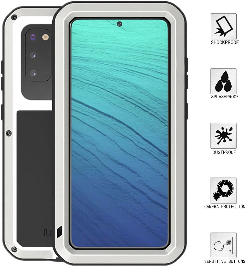 Silver Heavy Duty Aluminum Metal Case for Samsung Galaxy S21 Plus A63978