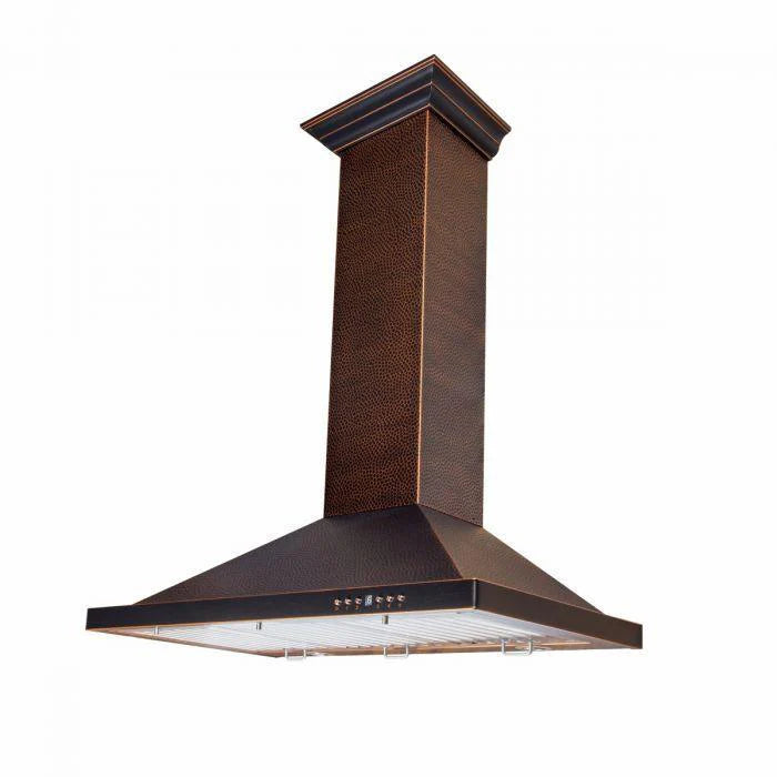30 in. Hand-Hammered Copper Finish Wall Range Hood T32490