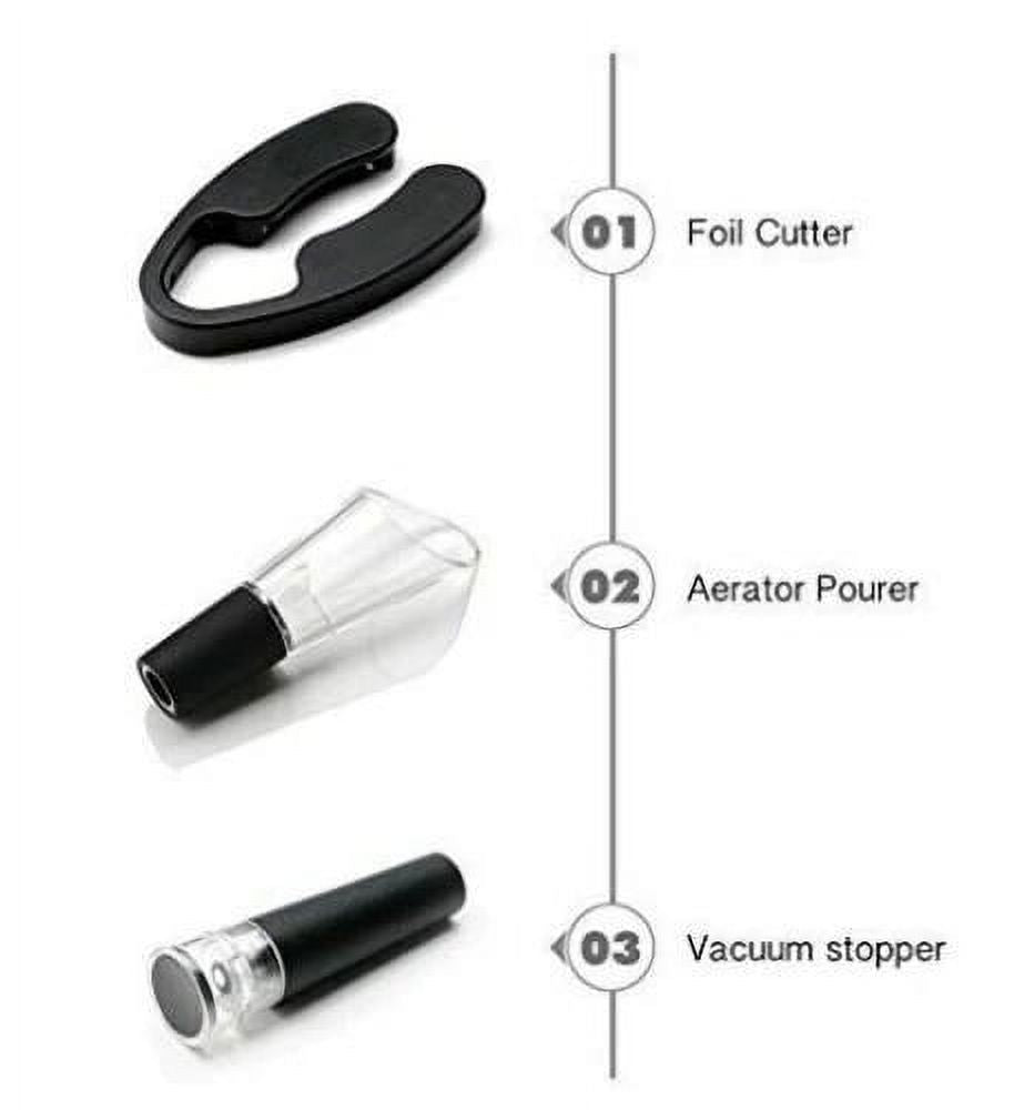 Electric Wine Opener with Foil Cutter, Vacuum Stopper and Wine Aerator Pourer Z803289