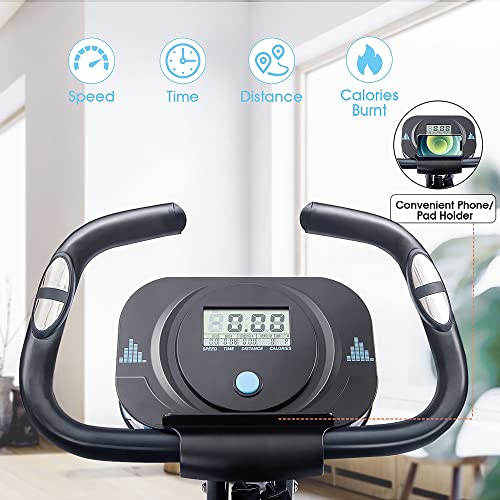 2 In 1 Recumbent Exercise Bike and Upright Indoor Cycling Bike with 16 Level Magnetic Resistance D938
