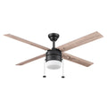 52" Matte Black Indoor Ceiling Fan with Light N748