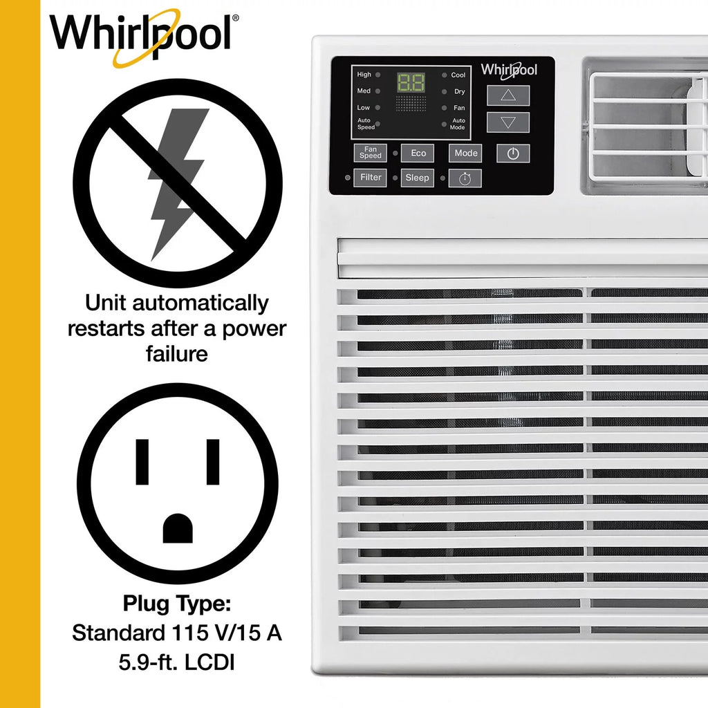 8000 BTU 115-Volt Wall Air Conditioner with Remote, White R36756