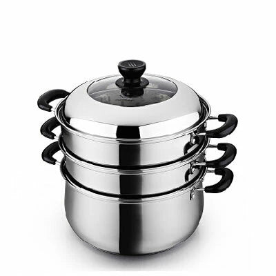 Stainless-Steel Steamer 3-Layers 2-Trays 30cm L64272