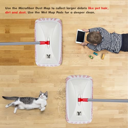 Extra Large Microfiber Flat Mop with 5 Pad J274