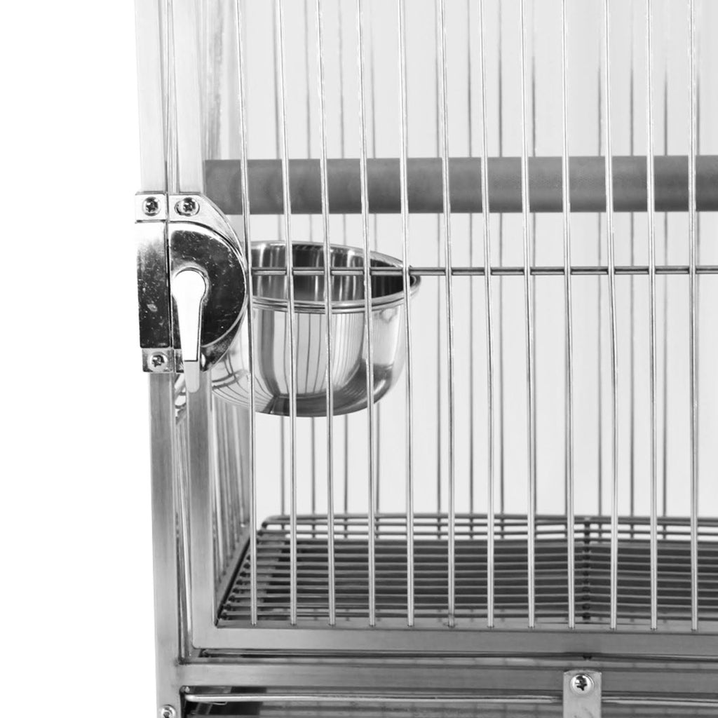 Stainless Steel Parrot Travel Cage Bird Cage Carrier with Handle Perch L528
