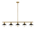 5 Light Island/Billiard in Factory Brass C2804