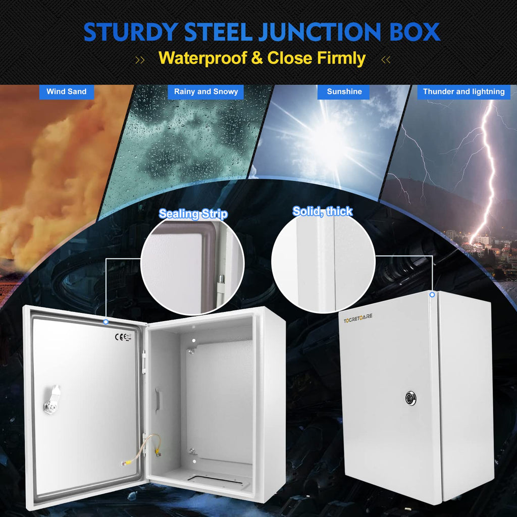 12 x 10 x 6'' IP66 Waterproof Steel Electrical Enclosure with Lock L275
