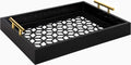 Pink and Gold Decorative Tray with Metal Handles L70512